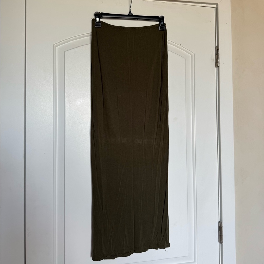 Stretch Olive Green Skirt